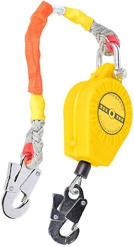 Dispositif anti-chute rétractable 3-20 m, vert/jaune, portable, dispositif anti-chute rétractable professionnel, sécurité et sécurité maximales