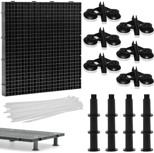31 Pcs Plastic Egg Crate Set, 30x30cm Black Fish Tank Divider | for DIY Filtration, Bottom Protection, Aquascaping