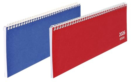 Herlitz Schreibtischquerkalender Colour 2026, 1 Woche auf 2 Seiten, 128 Seite, 30,7x10,5 cm, 1 Stück