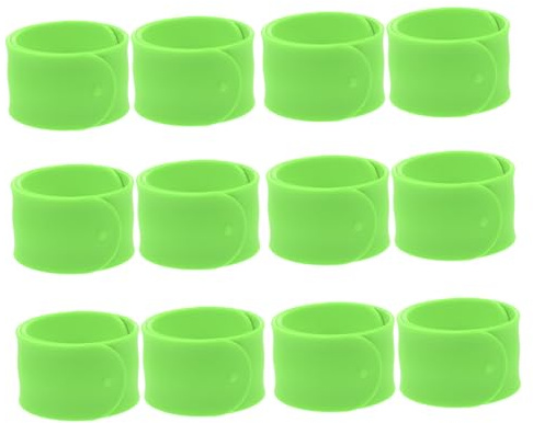 Mikinona 12 Pezzi Braccialetti Slap in Silicone Monocolore Fasce da Polso Morbide e Resistenti Bracciali DIY per Feste Scolastiche e Regali per Pittura e Artigianato Creativo
