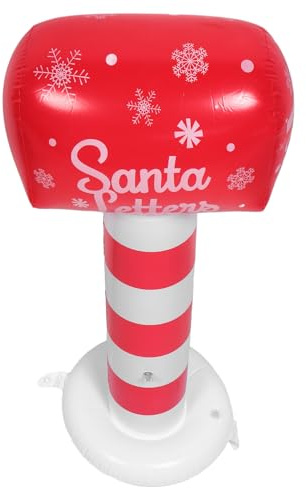 HEMOTON Buzón Inflable de Navidad Decoración Navideña para Jardín Césped Patio Inflables Cartas Papá Noel para Exteriores
