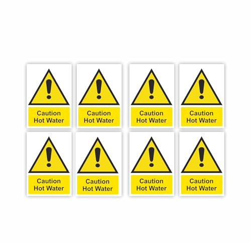 Small-Sized Multipack / 35x55mm Each (8-Pack) / Hot Water Self-Adhesive Signage/Vinyl Decals Removable & Wipeable/Indoor or Outdoor Stickers/Gloss Finish /