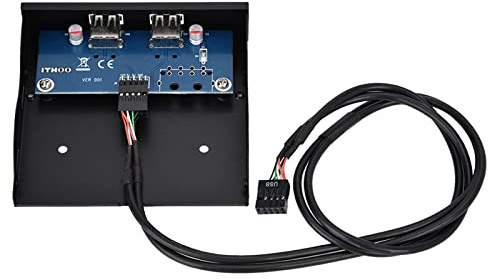 UPALDHOU Floppy Drive Frontpanel, USB 2.0, 3,5 Tum för Skrivbordsvärd, 9 -stiftkonterad Koppartråd, Utan Främre USB -gränssnitt