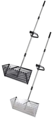 Rastrello per Pulci di Sabbia Rastrello for sabbia con manico lungo, setaccio for portatile presa facile, for allentare il terreno in giardino, campeggio all'aperto(Silver)