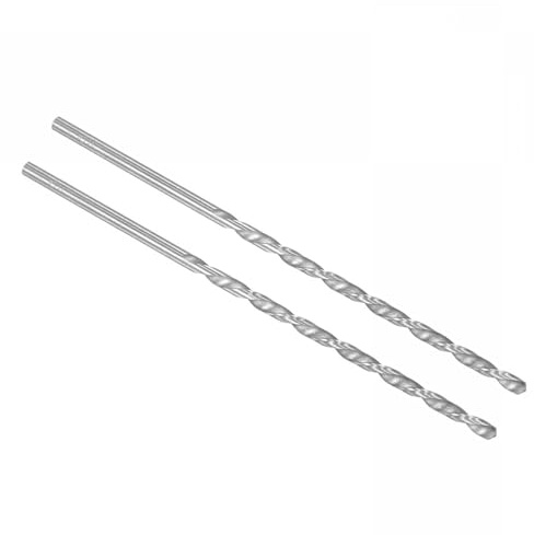 ROWORKX 2Pcs 4.5mm x 160mm Extra Long HSS Twist Drill Bits - Straight Shank Spiral Drill Bits for Wood, Metal, Aluminium, Plastic