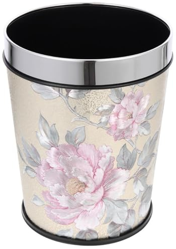 VICASKY Poubelle Corbeille à Papier Multifonction en Acier Inoxydable 13l sans Couvercle, Poubelle Réutilisable pour Salle de Bain, Bureau Cuisine, Design Vintage Compact et Pratique