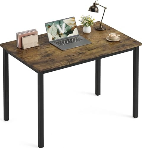 Blisswood Small Computer Desk 80 x 50 x 75 cm, Office Desk for Home, Study Writing Table, Wooden PC Desks with Metal Frame for Bedroom & Living Room, Rustic