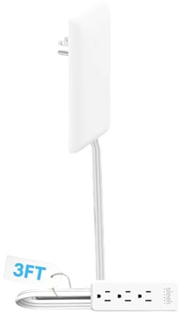 Elegant design eluttag | Utrymmesbesparande med 3 eluttag | Ultratunn väggenhet med väggplatta - för arbetsrum, sovrum, vardagsrum och lägenhet