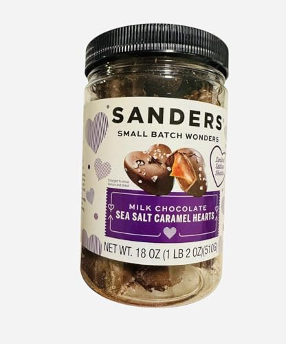 Sanders Small Batch Wonders Milk Chocolate Sea Salt Caramel Hearts, Limited Edition, 18 oz
