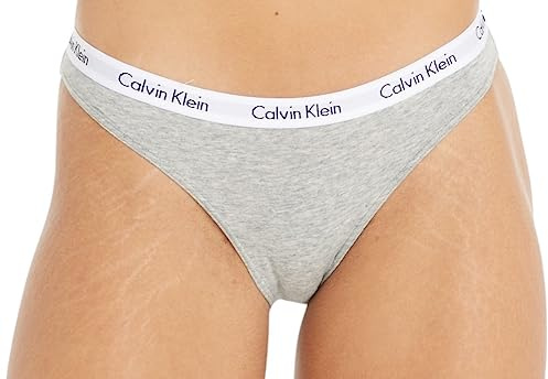Calvin Klein Slip Femme Bikini Coton Stretch, Gris (Grey Heather), XL