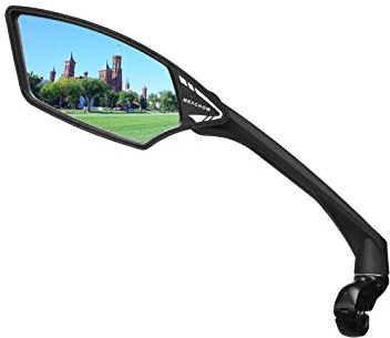 MEACHOW New Scratch Resistant Glass Lens,Handlebar Bike Mirror, Rotatable Safe Rearview Mirror, Bicycle Mirror, (Silver Left Side) ME-006LS