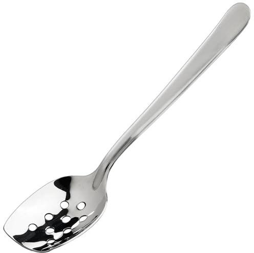 Winco 8 Slanted Plating Spoon, Perforated