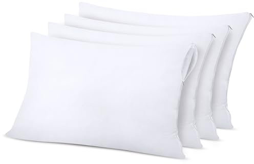 Utopia Bedding Copricuscini Letto Impermeabili 50 x 70 cm - Confezione Da 4 - Protezioni Federa Cuscino Con Cerniera - Copricuscini Anti-insetti Del Letto