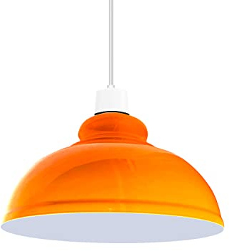 Metal Lamp Shades, 11.41 Orange Lampshades for Ceiling Lights, Table Lamps & Floor Lamps, Light Shade Ceiling for Living Room, Bedroom, Kitchen, Hallway, Office, Home Décor