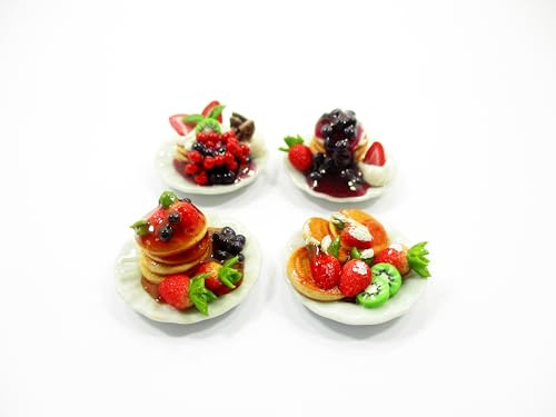 Dollhouse Set 4 Fruit Pancake Bakery Miniature Food 1:12 Dessert Sweet Shop