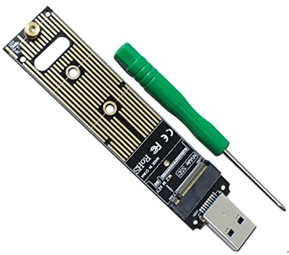Lelukee M.2 NVME to USB Hard Drive Adapter Card,M.2 NVME to USB Adapter,M.2 SSD to USB 3.1 Typ A Karte,M.2 PCIE basierter M Key Festplattenkonverter-Leser,10Gbps USB 3.1 Gen 2 Bridge Chip