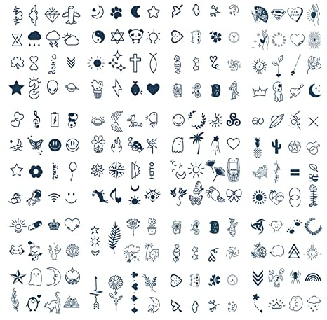 ATOMUS 12pcs Pigment Temporary Tattoos Small Pattern for Fingers Hands Face Neck Waterproof Tattoos Stickers Cute Animals