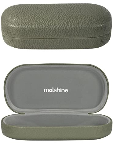 molshine Sonnenbrillen Etui aus Hartschalen Leder, klassisches großes Brillenetui für Damen und Herren, Sonnenbrillen