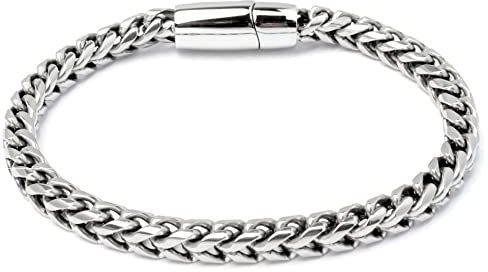 Massives Herren Fuchsschwanz-Armband aus poliertem Edelstahl hochwertige Armkette Männer Geschenk Schmuck Klassiker