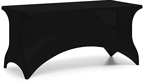 Forgast Stretch Stehtischhussen | 183x76cm | Schwarz | Stretchhusse | Tisch-Husse | Tischdecke | Überzug für Stehtische, Bistrotisch, Biertisch, Catering