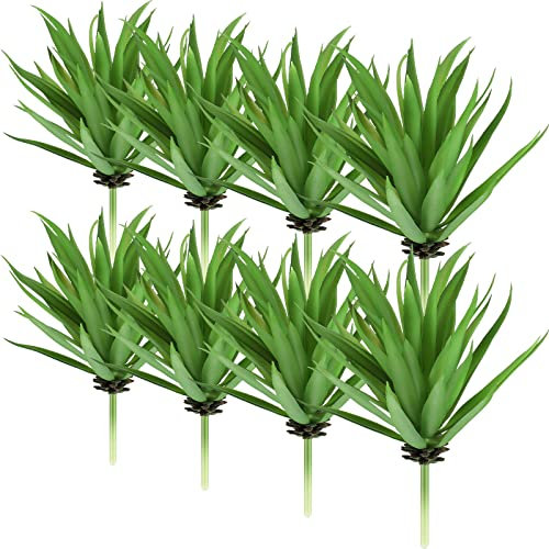 8 Pcs Artificial Succulents Plants Faux Succulents Unpotted Yucca Real Touch Lifelike Agave Plant Fake Succulent Greenhouse Small Plants for DIY Garden Home Office Outdoor Decoration (Green)