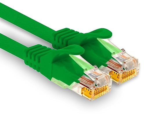 1aTTack.de - 1 X 20m Cat7 Netzwerkkabel, Cat.7 Ethernet, Lan & Cat 7 Patchkabel für maximale Internet Geschwindigkeit & verbindet alle Geräte mit RJ 45 Buchse Grün