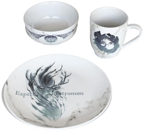 Harry Potter 3-Piece Tableware Set (Always Design) 11oz Coffee Mug, Plate and Bowl in Presentation Gift Box - Official Merchandise