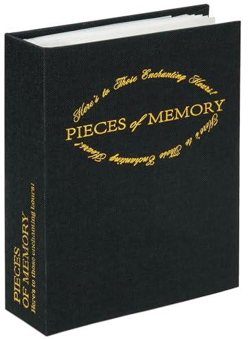 Vienrose Fotoalbum Einsteckalbum 10x15 50 Fotos, Klein Mini Leinen Fotoalbum zum Einstecken, Traditionell Fotoalben für Familie Hochzeit Baby, Schwarz