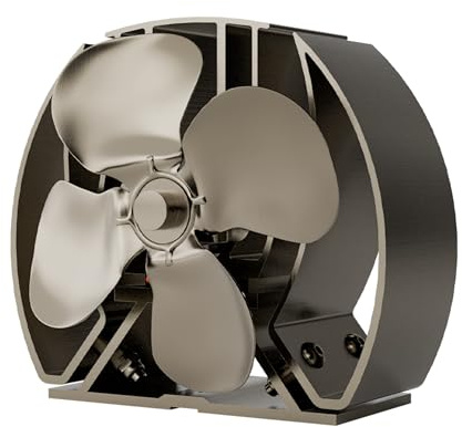 Forest Master Mini Viking Air Stove Fan with Fragrance - Brushed Bronze | 4-Blade Heat-Powered Fan, Compact Mini Design, For Wood Burners & Fireplaces, With Lemon Fresh Fragrance