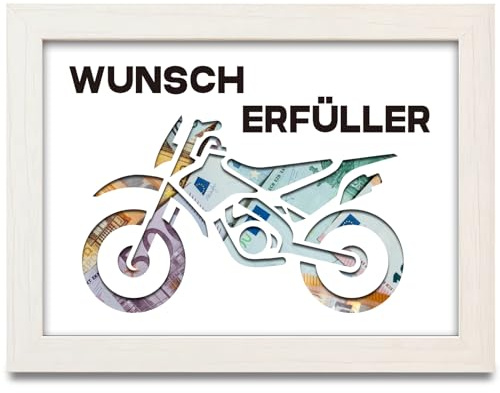 Motorrad Geburtstag Geldgeschenk Wunscherfüller Rennmaschine Geschenk zum verschenken Motorrad Geschenk für Papa Opa Vater Ehemann Familie Liebhaber Freunde Motorradfans