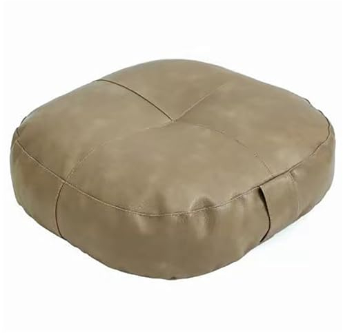 Generisch Modernes Pouf-Bodensitzkissen | Quadratisches Bodenkissen aus PU-Leder mit Reißverschluss | Weiches und bequemes Sitzkissen, Fußhocker für Wohnzimmer, grau, 40 x 6 cm (15,7 x 2,3 Zoll)