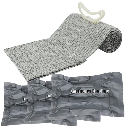 4 Stück Tourniquet Israeli Bandage, 6 Zoll Graue Verpackung Tourniquet Holster Bandage, Mehrzweck Druckverband Israeli Bandage Original, Emergency Israelische Bandage, für Outdoor-Sport, Camping
