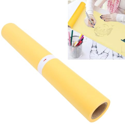 Rotolo di carta da lucido Sunicon, carta da lucido gialla traslucida per cucire, disegnare, fare schizzi e avvolgere (23meter)