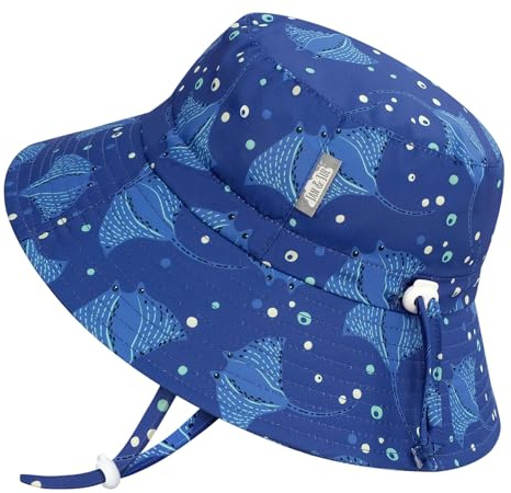 Jan & Jul Pojkar snabbtorkande solhatt för simning, vikbar strandhatt för småbarn och barn (L: 2–5 år, Manta Ray), Manta, 2-5 år