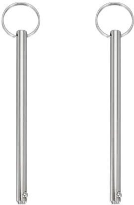 sourcing map Perni a sgancio rapido, diametro 8 mm, lunghezza utilizzabile 106 mm, lunghezza totale 145 mm, perno superiore Bimini in acciaio al carbonio per accessori per barche, confezione da 2