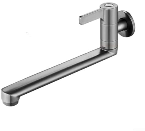 Rubinetto per acqua fredda con portata estesa, design girevole, adatto per montaggio a parete in diverse impostazioni (30 cm)