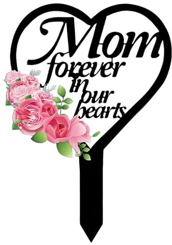 in acrilico 2D per cimitero, decorazione per cimitero, prato, decorazione creativa per cimitero e tomba a di cuore, per cimitero, giardino, simpatia