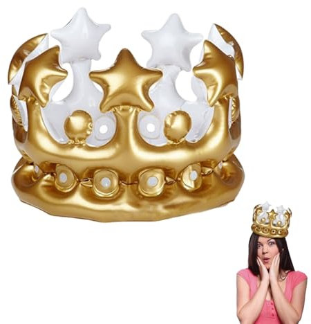 2 pezzi corona gonfiabile, corona di compleanno, accessorio per costume di carnevale, per bambini e adulti, decorazione di compleanno