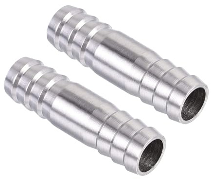 TA-VIGOR 2Pcs Barb Hose Fittings, 16mm x 55mm Straight Coupler Air Hose Connectors Splicer Stainless Steel Quick Adapter for Air Pipe, Fuel Line, Water Pipe