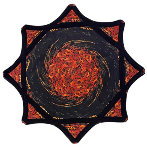 Homtrator Tissu Rotatif Flowstar for Débutants, 62cm, Tissu Rotatif Flow Star, Facile à Tourner, Imprimé sur Les Côtés, Jouet De Jonglage Rotatif du Bout des Doigts, Durable, Amusant Et Stimulant