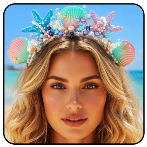 Zoestar Seestern-Haarband Muschelperle Braut-Kopfschmuck Strandhochzeit Haarschmuck für Frauen
