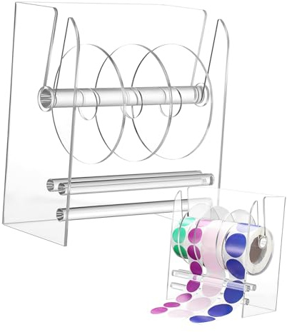 Gogogmee Verstellbarer Acryl Klebebandständer und Manueller Etikettenspender mit Benutzerfreundlicher Bedienung Tragbar für Büro und Zuhause Geeignet