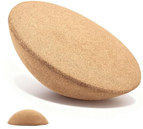 Kork Halbkugel Balance Board, 30x10 cm Balance Board Halbkugel, Gleichgewichts Trainer für Kinder und Erwachsene, Für Yoga, Reha, Fitness & Boardsport surfin balance board