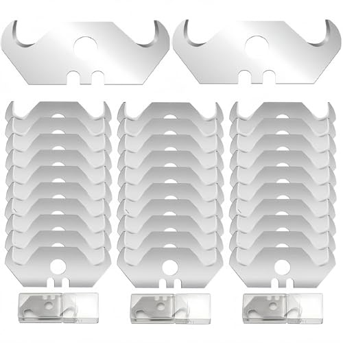 Cuchillas de ganchillo, hoja de corte, acero cuchillas trapecio, hoja de gancho para cortadores trapezoidales de repuesto para cortar, adaptadas a cortadores y cuchillos universales con almacenamiento