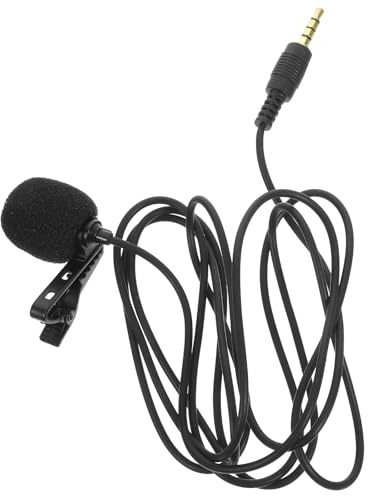 MALUGOGO Microphone de téléphone pour enregistrement 3,5 mm Micro Tiny Shirt Microphone en métal haute fidélité Design convivial pour smartphones Noir
