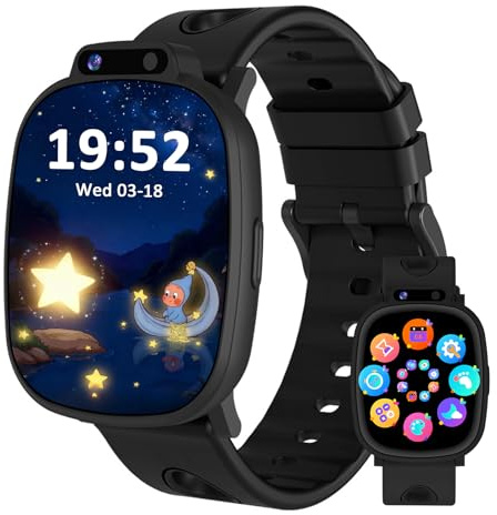 kaacly Orologio da polso per bambini con 1,9 pollici, 18 giochi, monitoraggio del sonno, contapassi, fotocamera, torcia elettrica, Smartwatch per bambini, ragazzi, ragazze e adolescenti senza app o