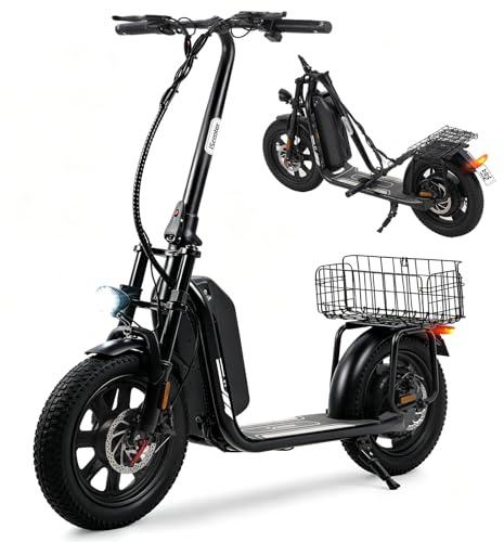 iScooter F7 E Scooter mit Straßenzulassung, 36V 20,8Ah,16 × 3.0 Zoll Fat Tire E Roller mit 100KM Max Reichweite und 20 km/h Höchstgeschwindigkeit, 500W Motor, Elektroroller mit App