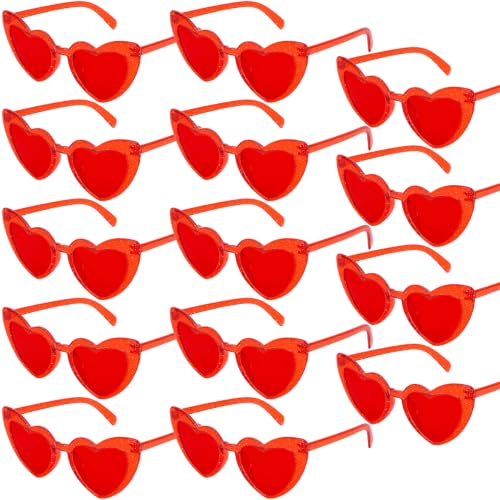 13 Paar Glitzerrand Herzbrille,Bunt/Transparente Rosa/Rote/Rosa PartyBrille,Party Brillen Herz Sonnenbrille Festival Sunglasses Herzsonnenbrille JGA Accessoires Frauen für Geburtstag Foto Requisiten