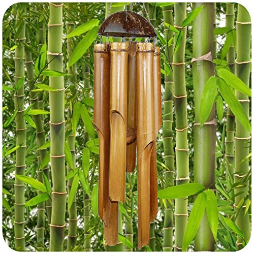 Windspiel Klangspiel Bambus Deko Mobile Klangröhren Klang-Spiel Entspannung Garten Türglocke Feng Shui 60 cm