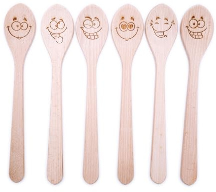 JOWE Kochlöffel Set aus Holz - 6 Stk Küchenhelfer aus Buche